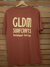 Load image into Gallery viewer, Retro brown T-shirt GLDM Surf Crafts
